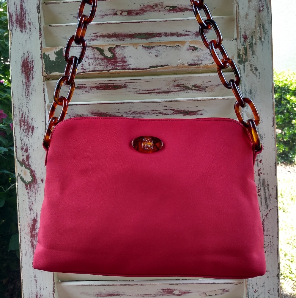 Silver Blue red shoulder handbag